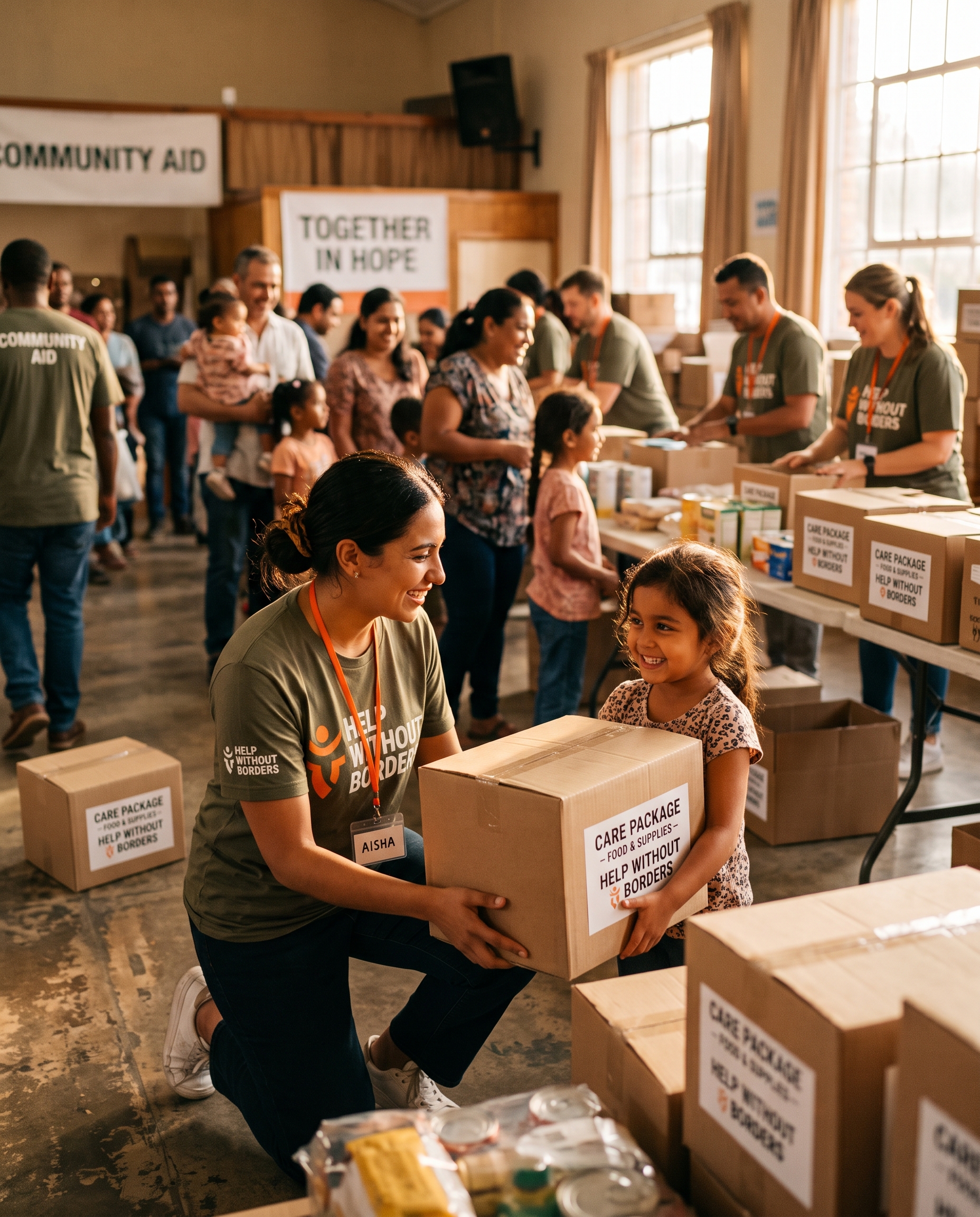 Children receiving food aid